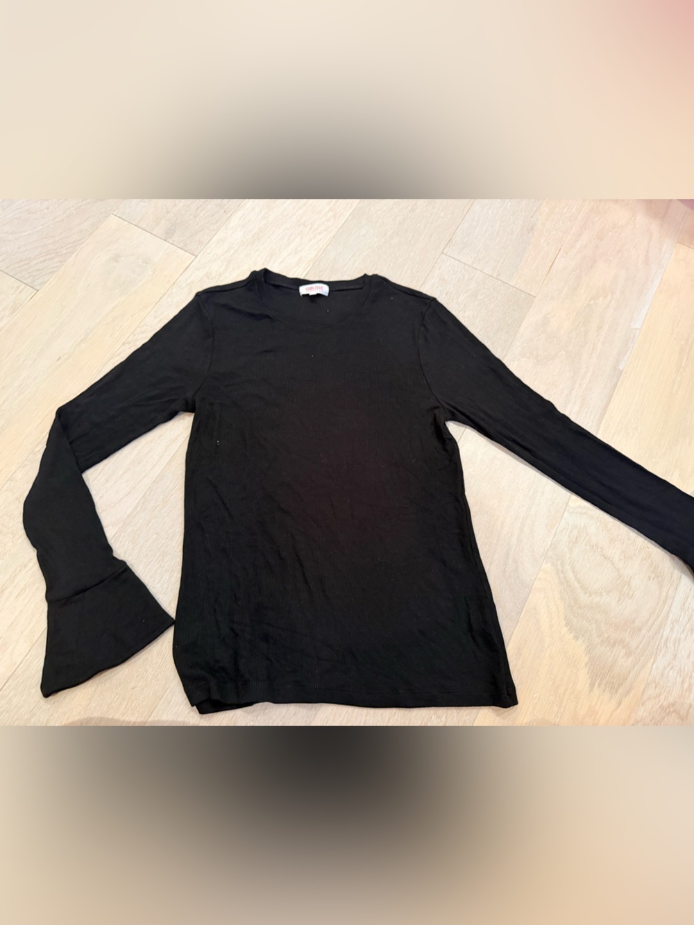 Goldie Black Long Sleeve Ruffle Cuff Top
